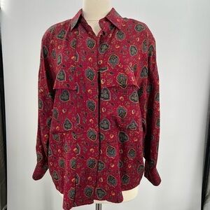 Nordstrom Town Square Long Sleeve Print Blouse Ladies Medium